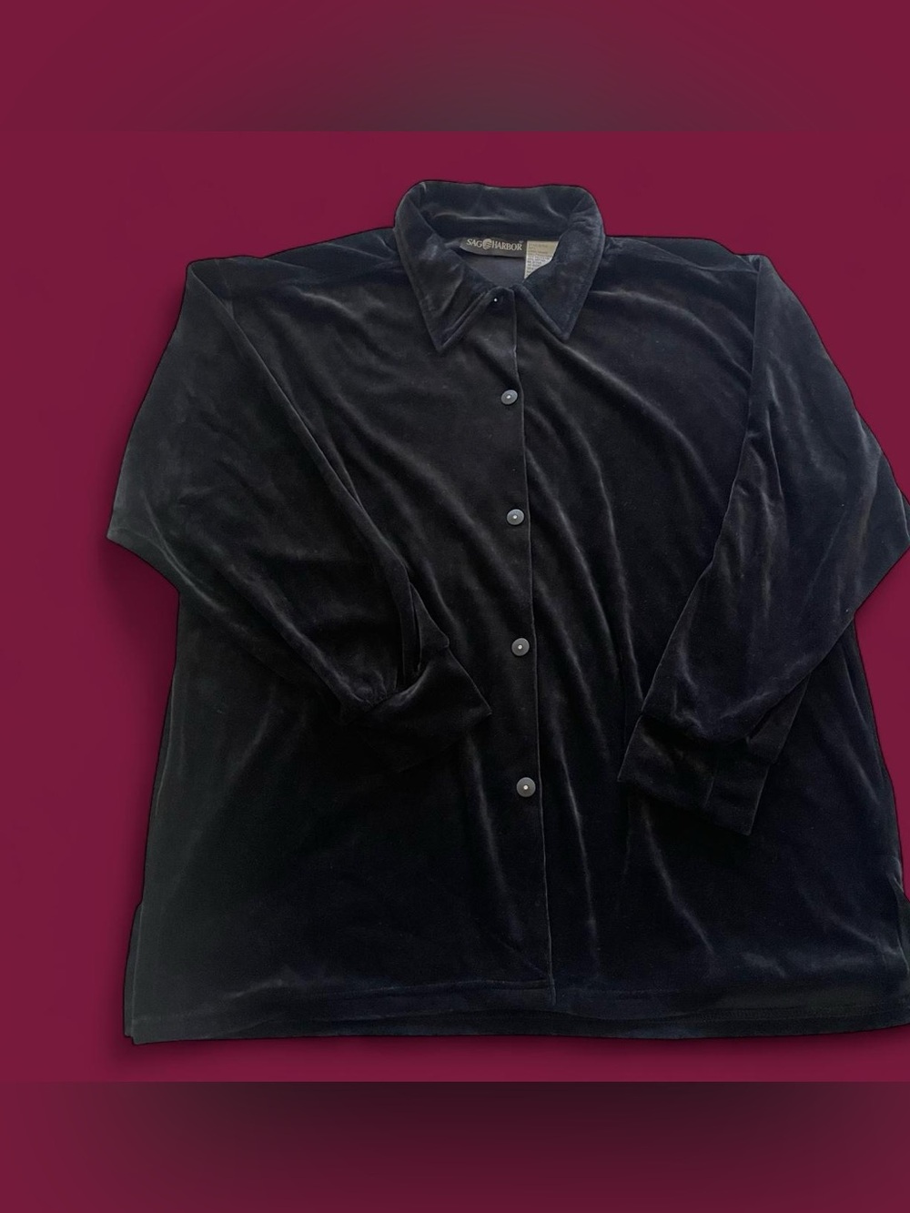 Vintage Black velvet button up